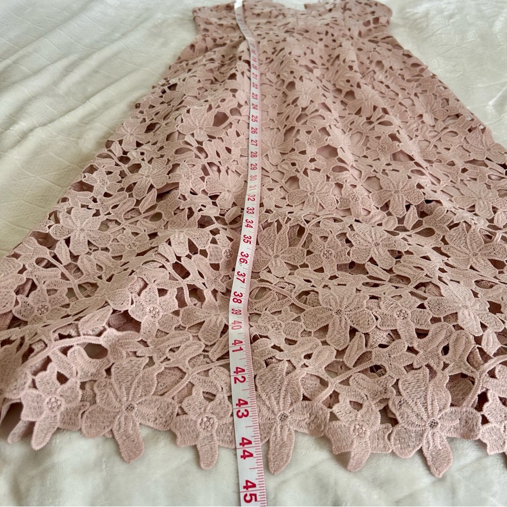 Express Women’s Pale Truffle Pink Floral Lace Midi Dress Size Small Petite - Picture 11 of 11